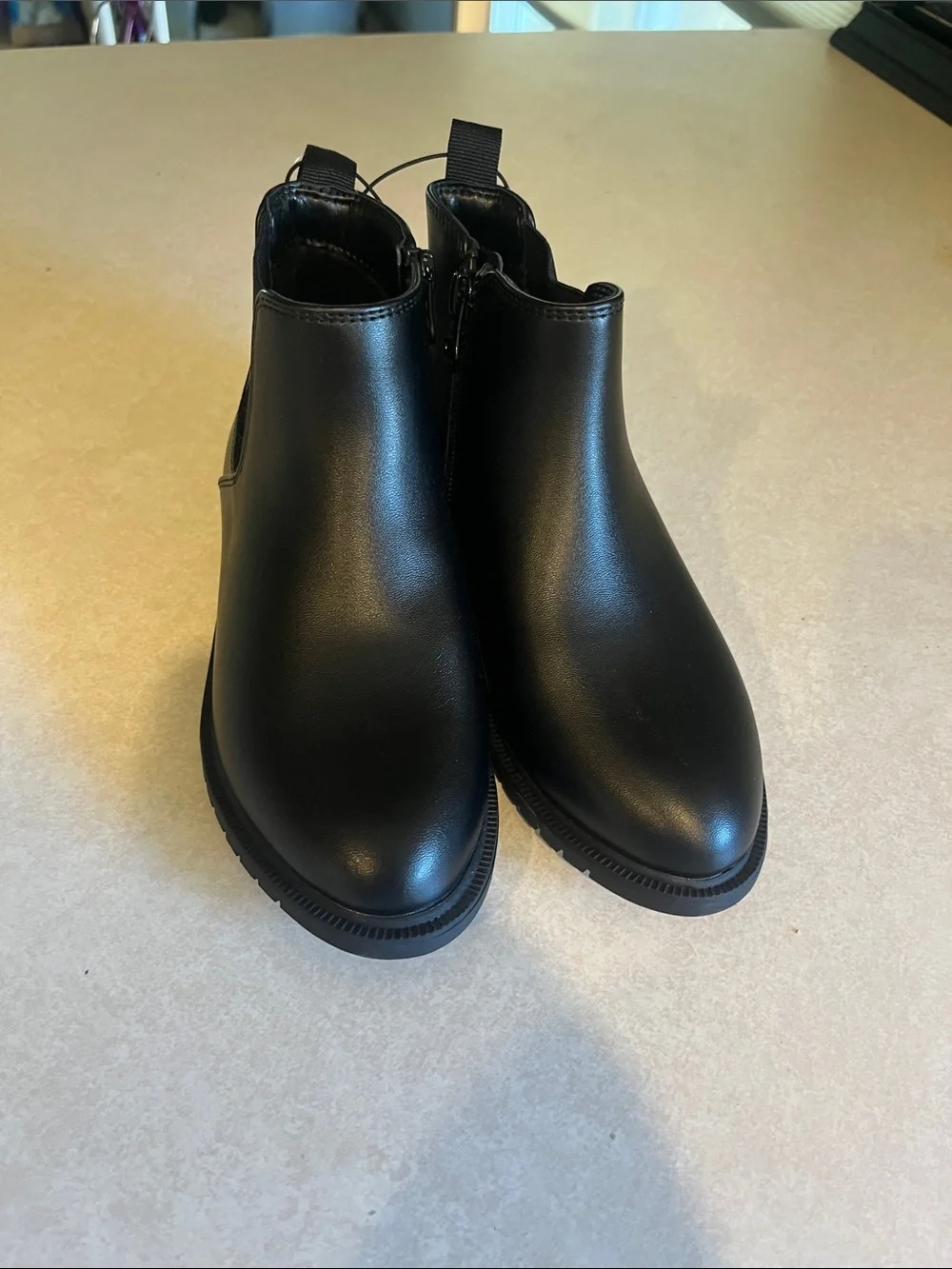 New Cat & Jack Chelsea Boots Side Zip Black Size 13 NWT